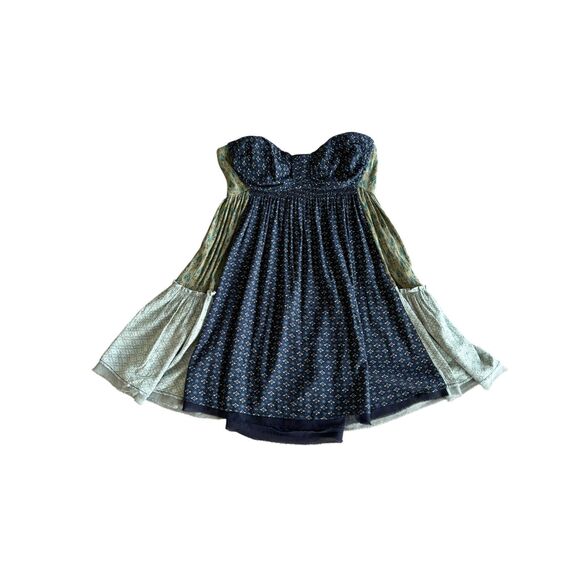 Free People Dresses & Skirts - Free People "Across The Sea" Patchwork Strapless Tunic Mini Dress Indie Size M